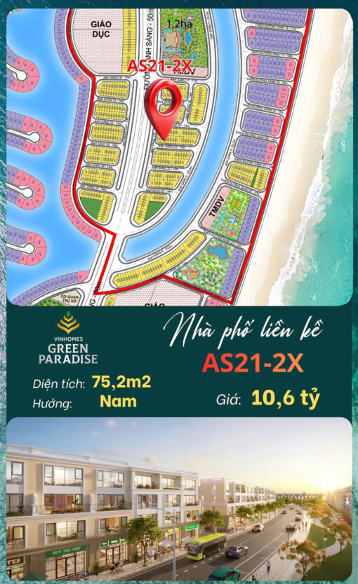 Nhà phố hướng Nam giá hơn 10 tỷ cho căn diện tích 75m2